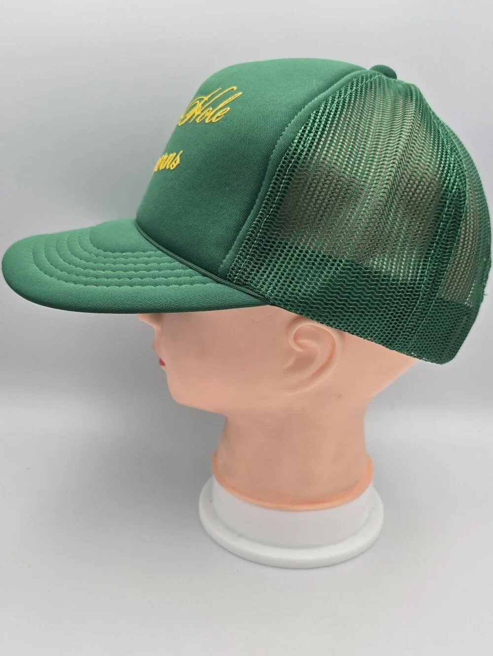 Vintage Smoke Hole Caverns West Virginia Green Trucker Adjustable Snapback Hat